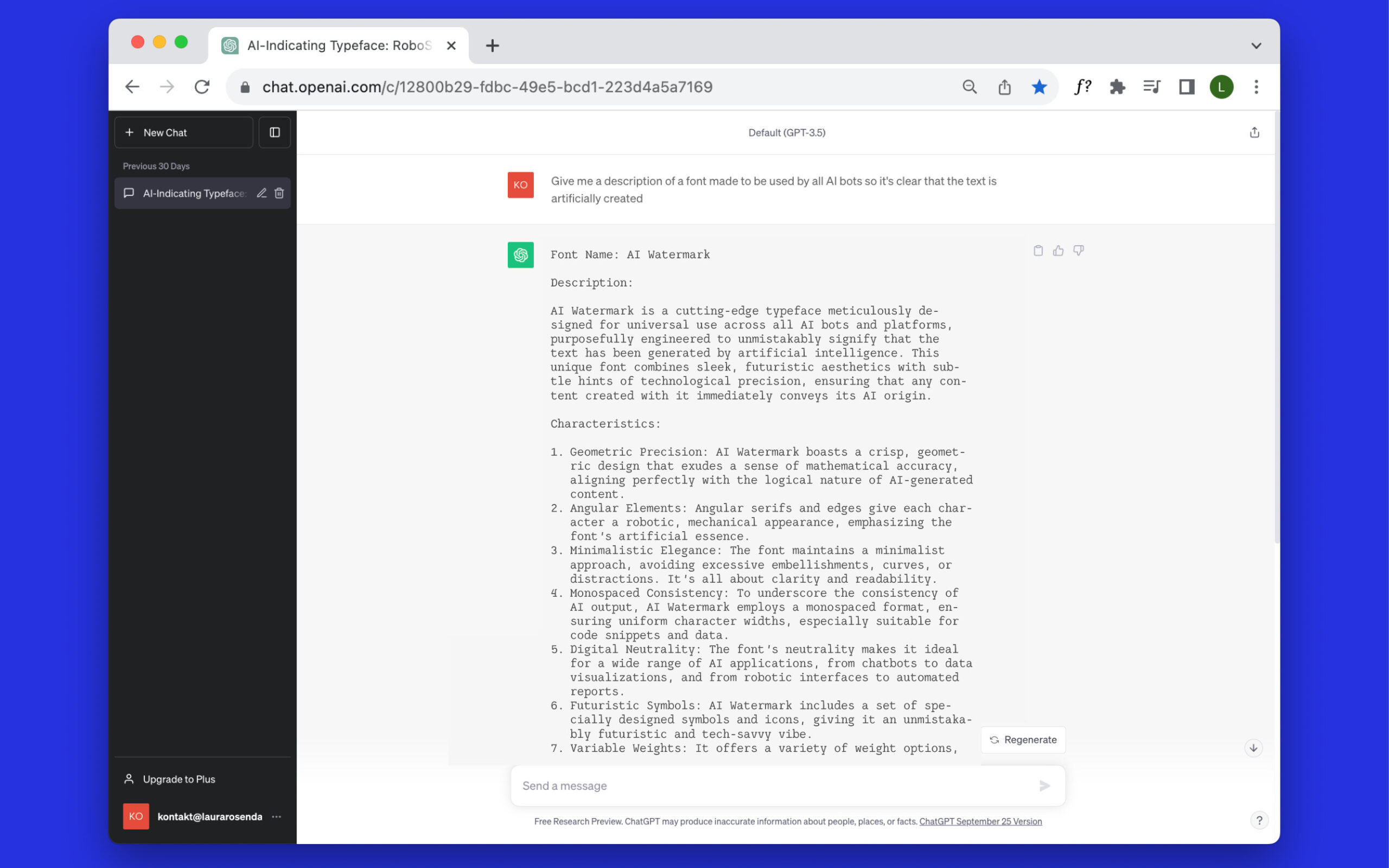 Fremlæggelse font, Laura7 Mockup, ChatGPT
